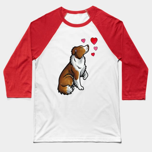 Border collie love Baseball T-Shirt by animalartbyjess